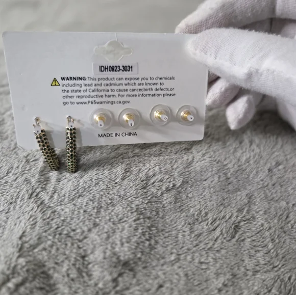 * Fashion Nova Women's Merry And Bright 3 Pack Earrings Set - Green/Red - Picture 5 of 8